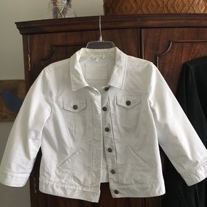 White 3/4 length denim jacket